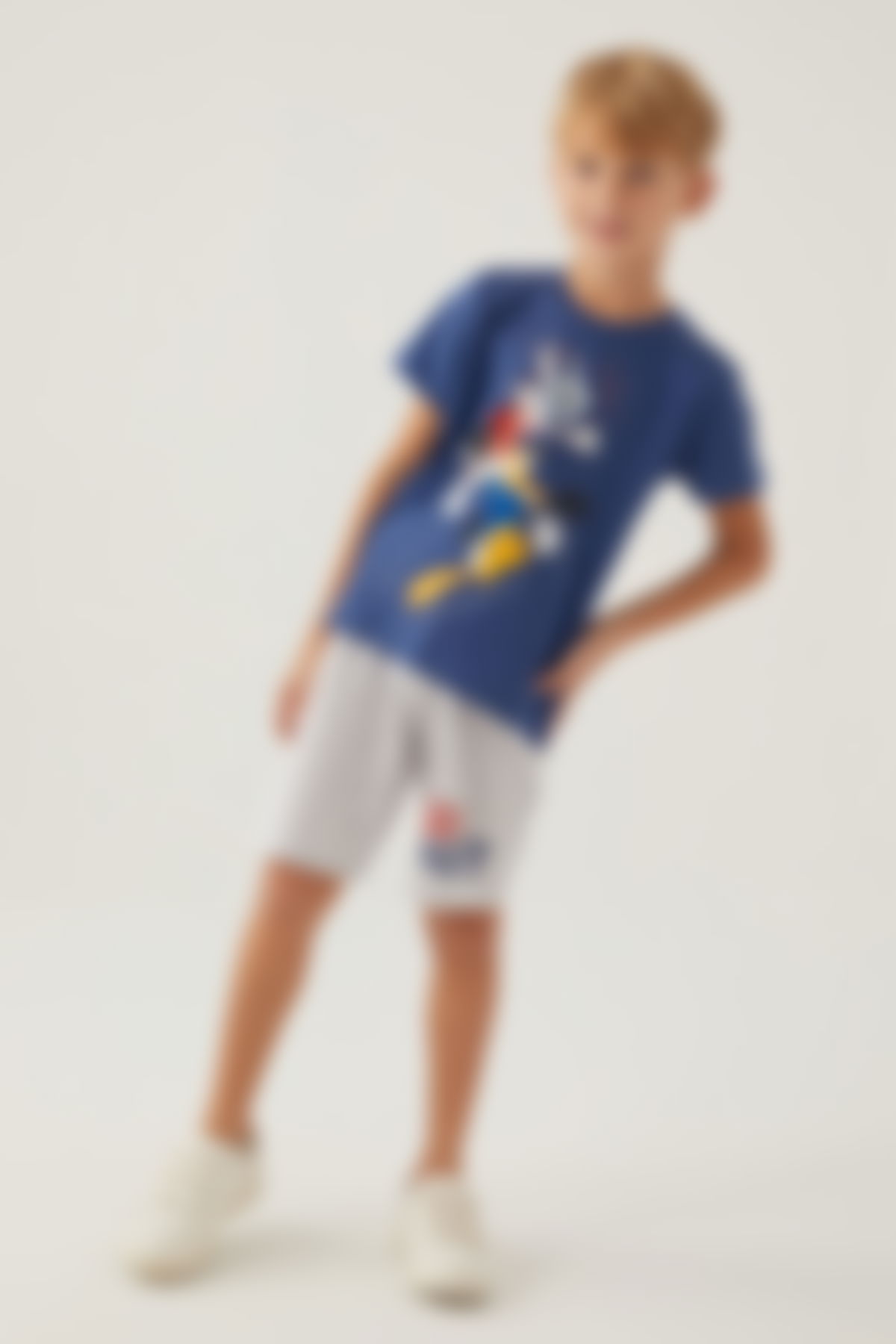 Looney Tunes - Looney Tunes Erkek Çocuk Lacivert Bermuda Takım