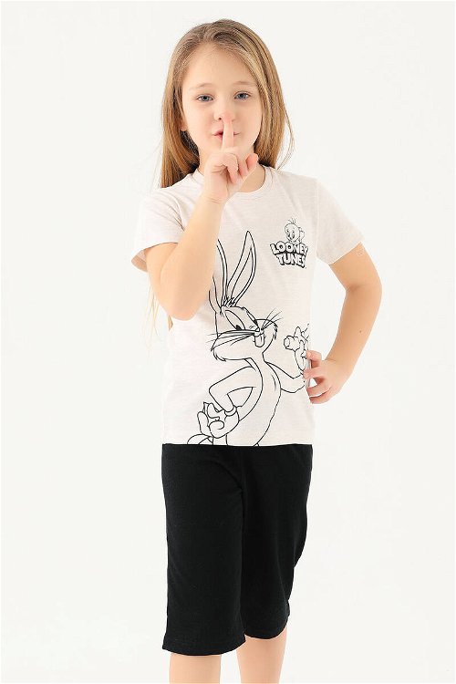 Looney Tunes Kız Çocuk T-Shırt Krem Melanj