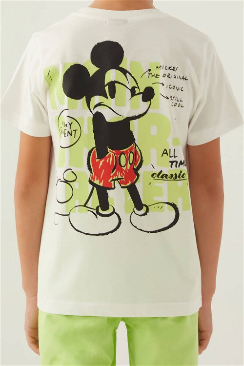 Mickey Mouse Stıl Krem Erkek Çocuk Bermuda Takım