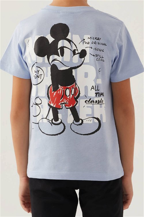 Mickey Mouse Stıl Mavi Erkek Çocuk Bermuda Takım