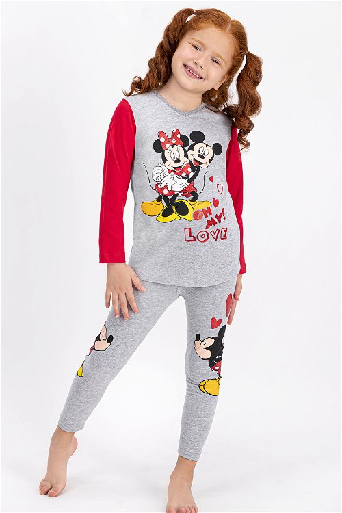 Minnie Mouse Lisanslı Grimelanj Kız Çocuk Tayt Takım
