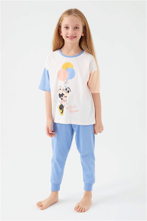 Minnie Mouse Ballons Vanilya Kız Çocuk Kısa Kol Pijama Takım