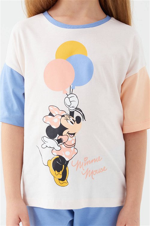 Minnie Mouse Ballons Vanilya Kız Çocuk Kısa Kol Pijama Takım