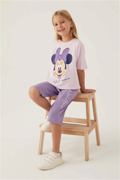 Minnie Mouse Smile Pembe Kız Çocuk Kapri Takım