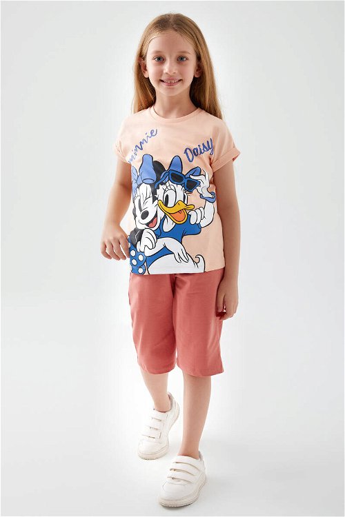 Minnie Mouse Minnie And Daisy Koyu Krem Kız Çocuk Kapri Takım