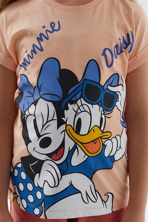 Minnie Mouse Minnie And Daisy Koyu Krem Kız Çocuk Kapri Takım