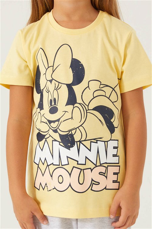 Minnie Mouse Sweet Candy Minnie Sarı Kız Çocuk Kapri Takım