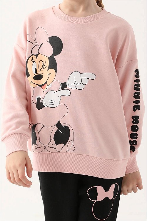 Minnie Mouse Pudra Kız Çocuk Eşofman Takımı