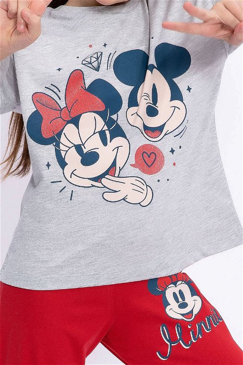 Minnie Mouse Lisanslı Grimelanj Kız Çocuk Kapri Takım