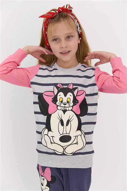 Minnie Mouse Lisanslı Şeker Pembe Kız Çocuk Eşofman Takımı