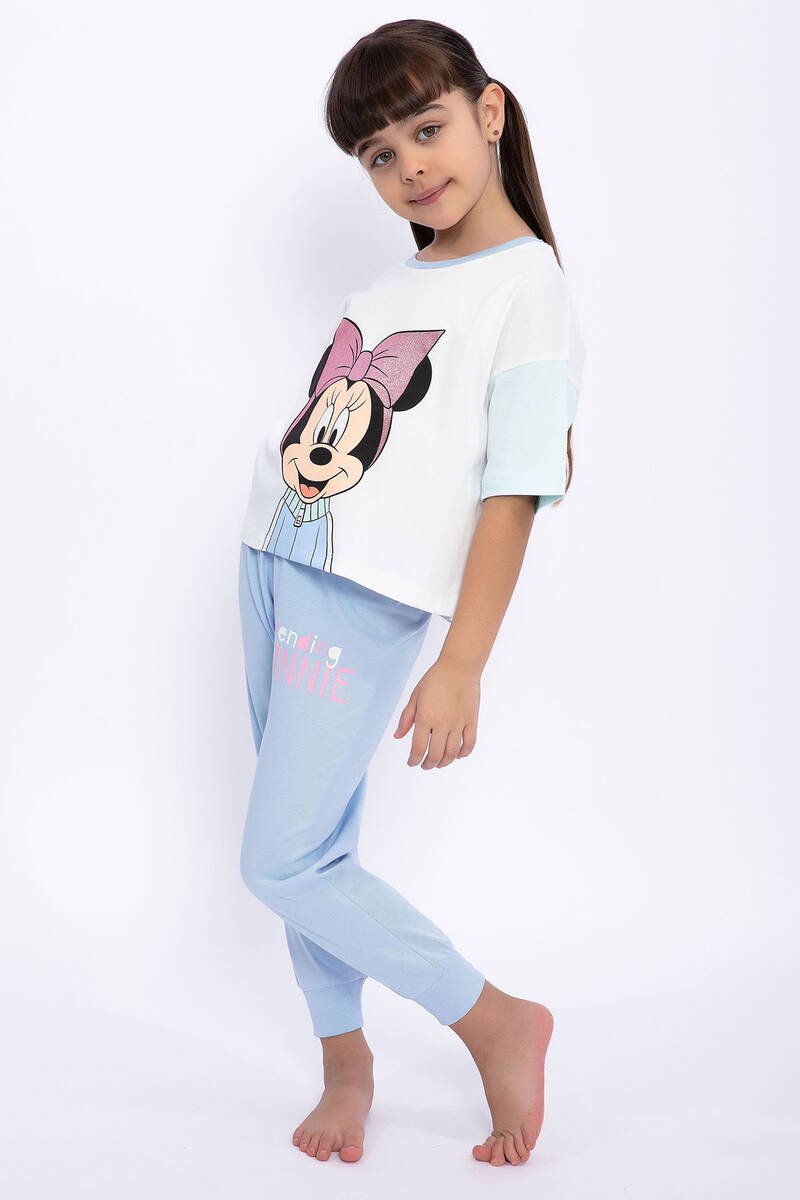 Minnie Mouse - Minnie Mouse Lisanslı Trending Minnie Krem Kız Çocuk Eşofman Takımı