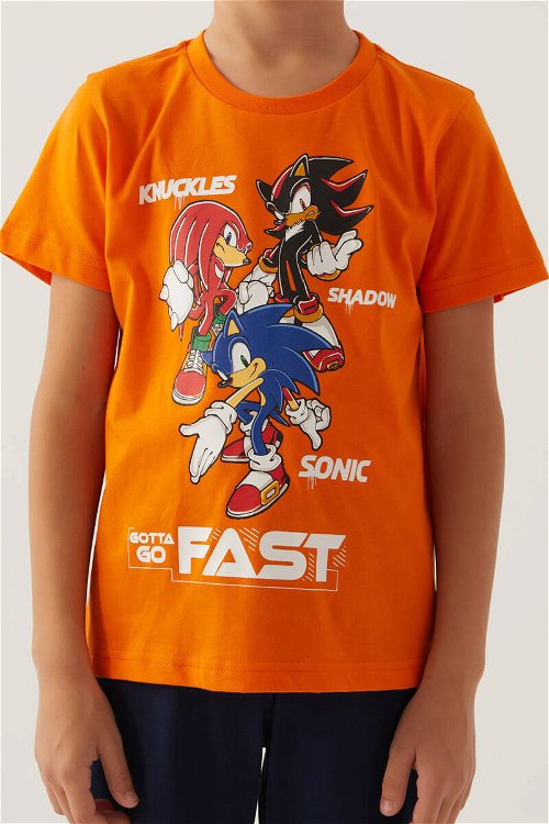 Modern Sonic Shadow Turuncu Erkek Çocuk Kapri Takım