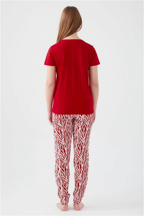 Pierre Cardin Friday Feelings Kırmızı Kadın Kısa Kol Pijama Takım