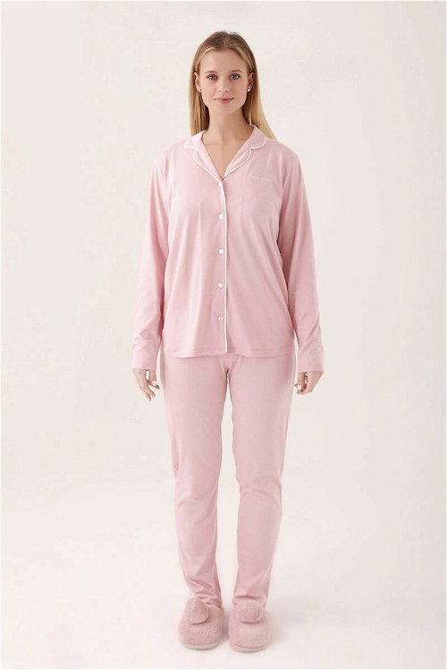 Pierre Cardin Gül Kurusu Kadın Gömlek Pijama Takım