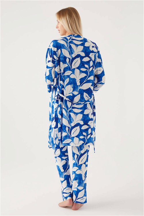 Pierre Cardin Set Koyu Mavi Kadın Kısa Kol Pijama Takımı