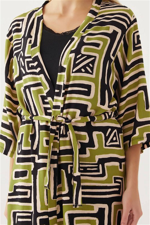 Pierre Cardin Plaid Yeşil Kadın Kısa Kol Pijama Takımı