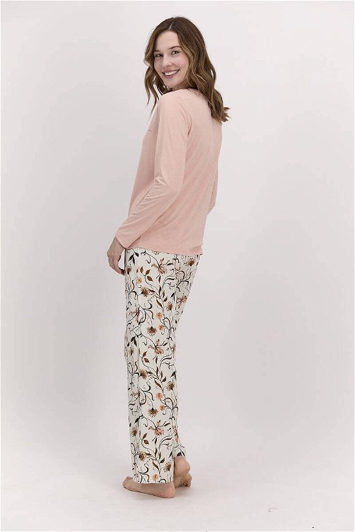 Pierre Cardin Çiçekli Mocha Kadın Pijama Takımı