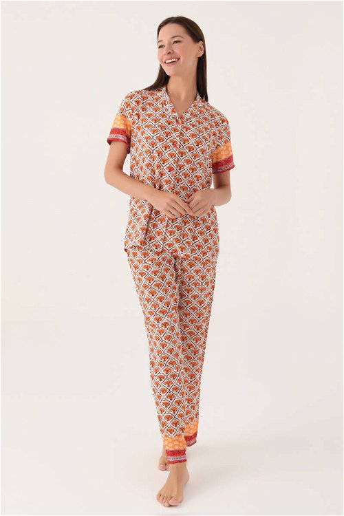 Pierre Cardin Strawberry Krem Kadın Kısa Kol Pijama Takımı