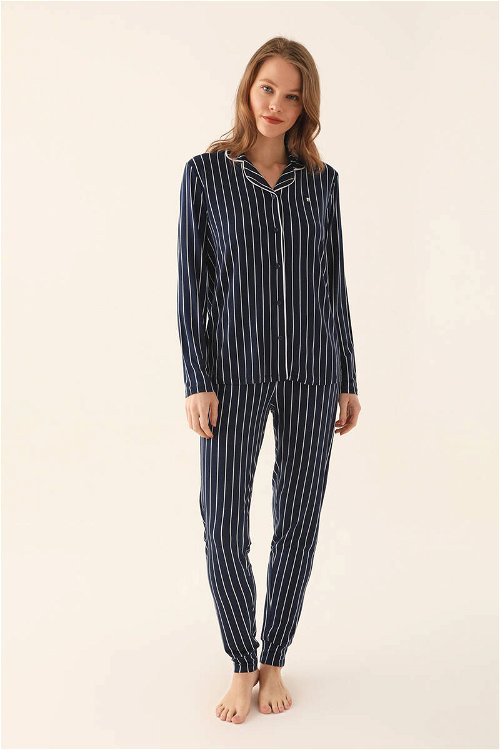 Pierre Cardin Lacivert Kadın Gömlek Pijama