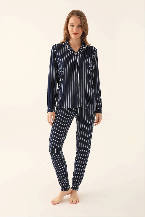 Pierre Cardin Lacivert Kadın Gömlek Pijama