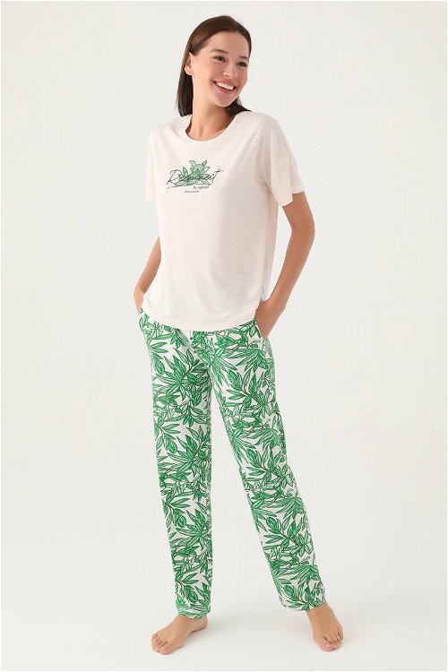 Pierre Cardin Nature Bej Kadın Kısa Kol Pijama Takımı
