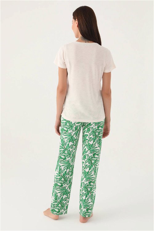 Pierre Cardin Palm Bej Kadın Kısa Kol Pijama Takımı