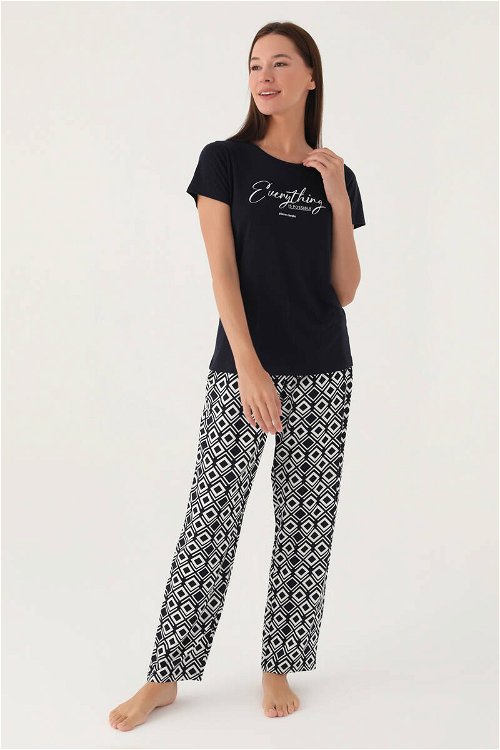 Pierre Cardin Possıble Siyah Kadın Kısa Kol Pijama Takımı