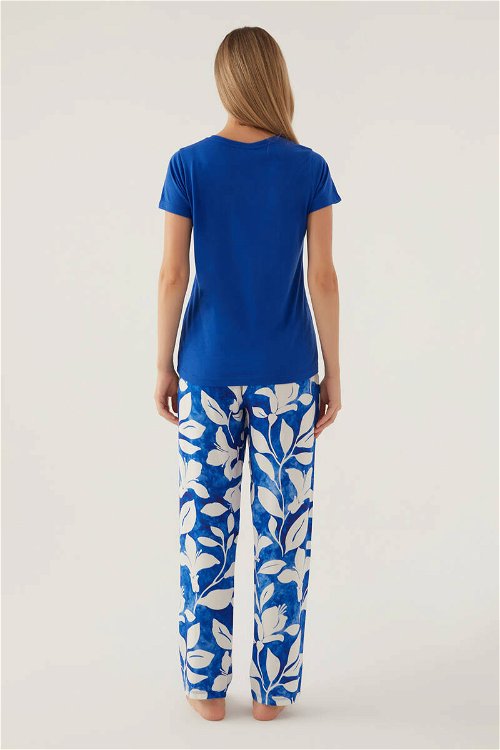 Pierre Cardin Arm Koyu Mavi Kadın Kısa Kol Pijama Takımı
