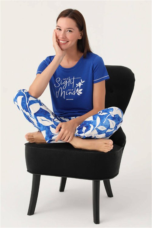 Pierre Cardin Mind Koyu Mavi Kadın Kısa Kol Pijama Takımı