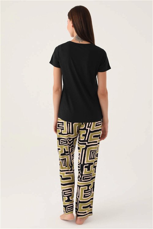 Pierre Cardin Pisel Siyah Kadın Kısa Kol Pijama Takımı