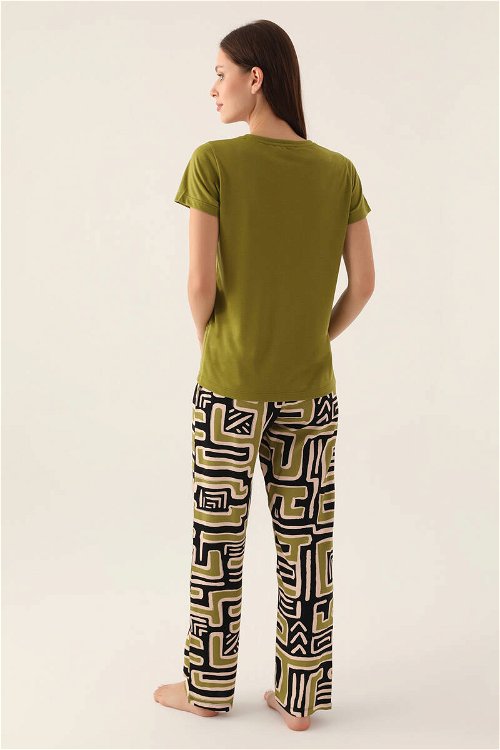 Pierre Cardin Believe Yeşil Kadın Kısa Kol Pijama Takımı