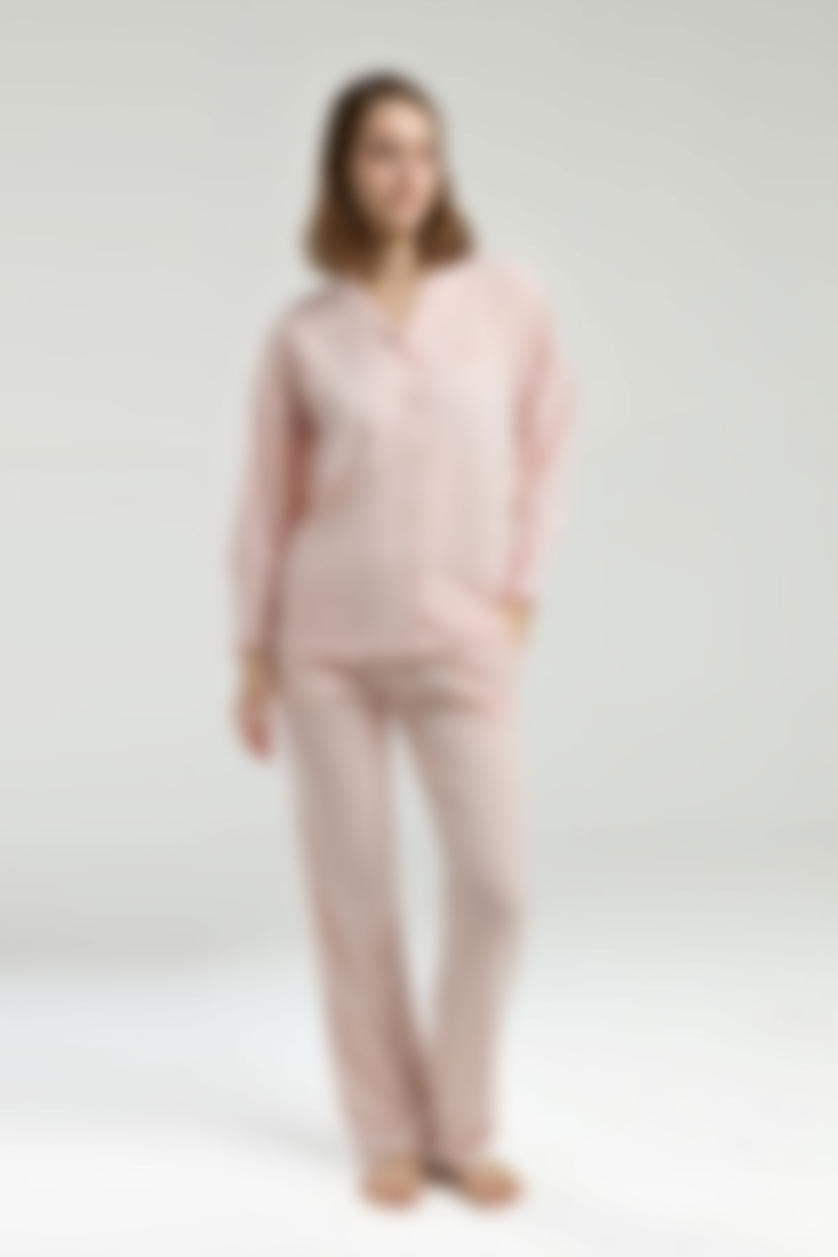Pierre Cardin - Pierre Cardin Kadın Turuncu Gömlek Pijama