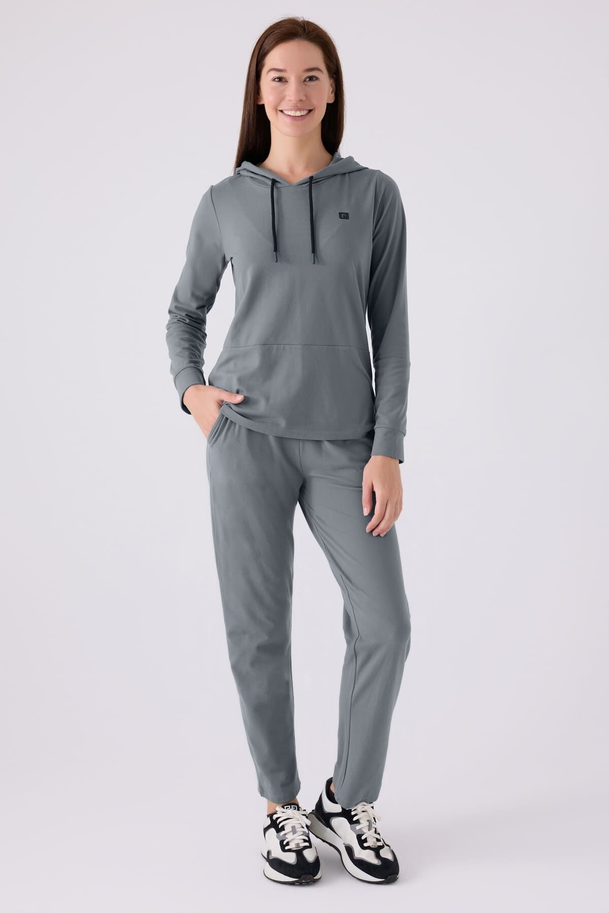 Pierre Cardin - Pierre Cardin Kadın Gri Pijama Takım