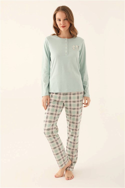 Pierre Cardin Açık Mint Kadın Uzun Kol Pijama Takım