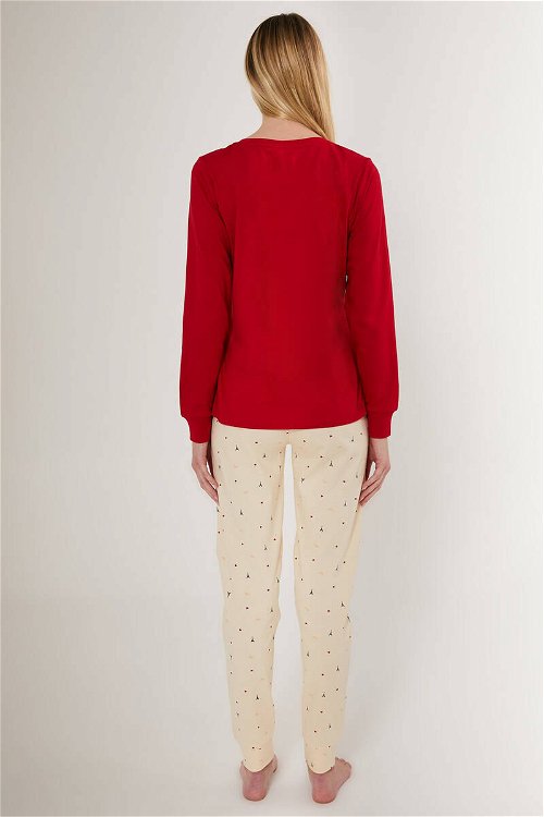 Pierre Cardin Paris Kırmızı Kadın Uzun Kol Pijama Takım