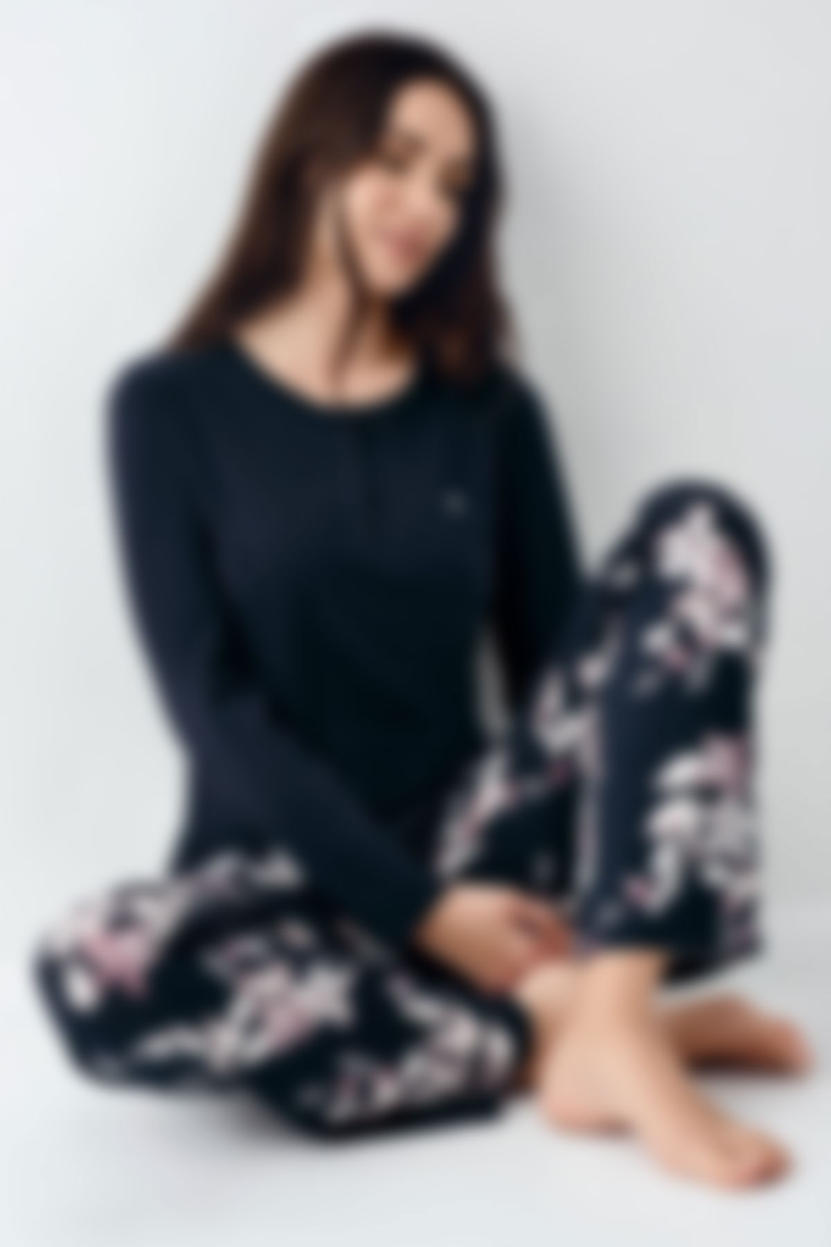Pierre Cardin - Pierre Cardin Kadın Lacivert Pijama Takımı