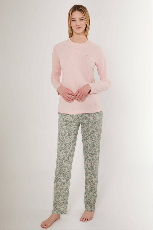 Pierre Cardin Slove Life Pembe Kadın Uzun Kol Pijama Takım