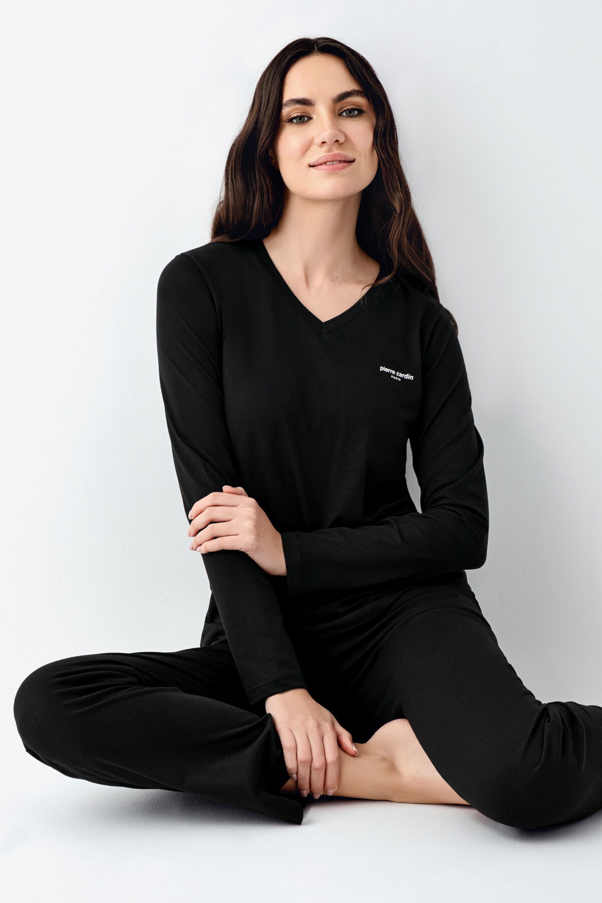 Pierre Cardin - Pierre Cardin Kadın Siyah Pijama Takımı Pierre Cardin - Pierre Cardin Kadın Siyah Pijama Takımı