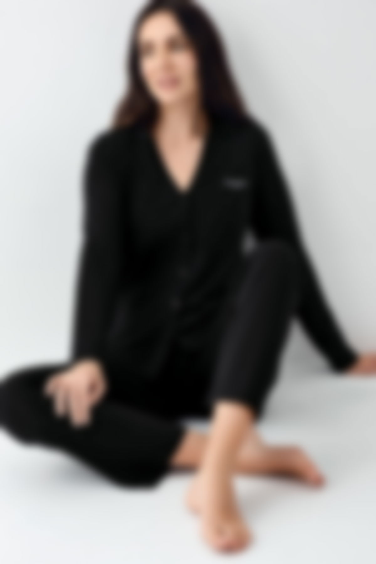 Pierre Cardin - Pierre Cardin Kadın Siyah Pijama Takımı
