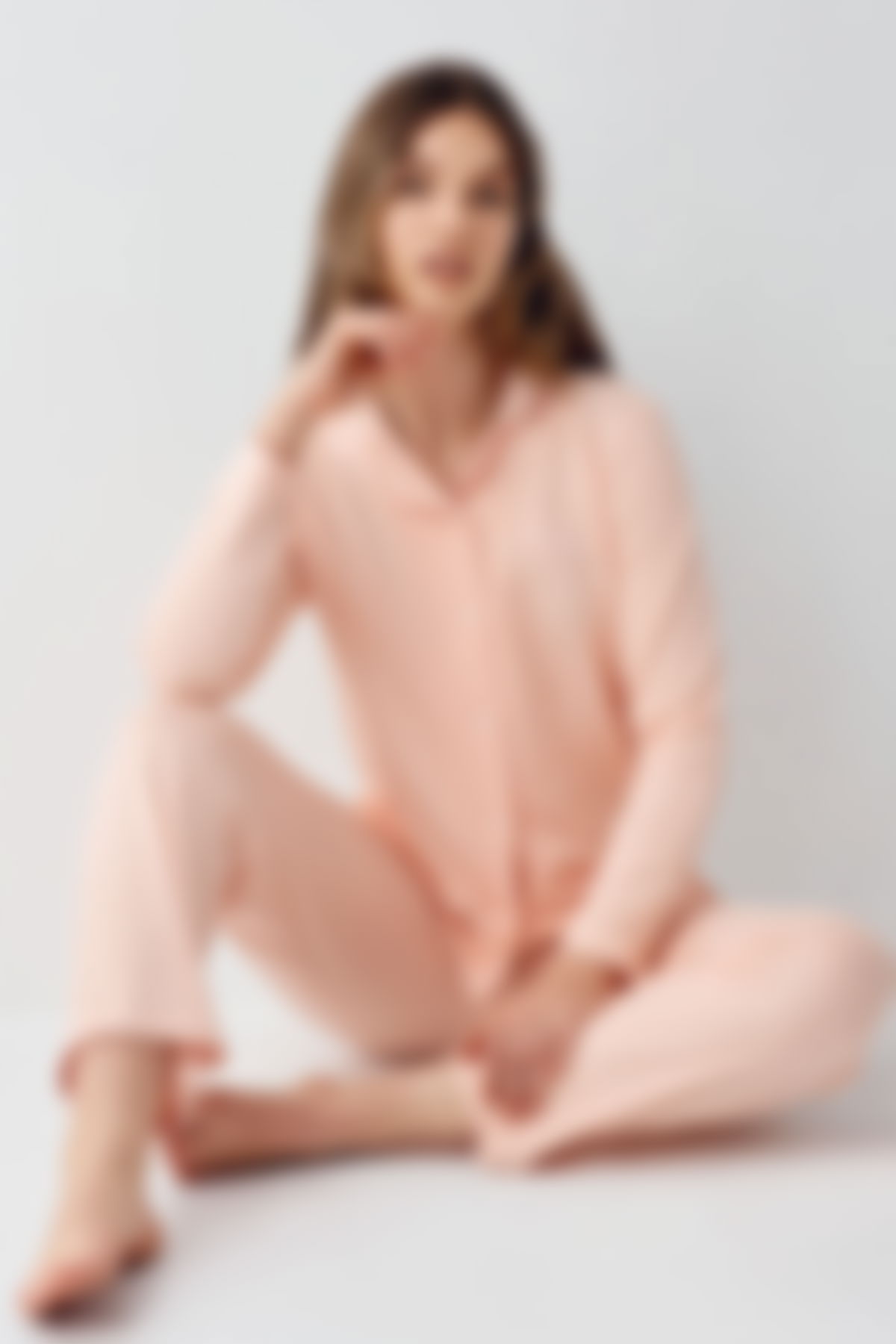 Pierre Cardin - Pierre Cardin Kadın Turuncu Gömlek Pijama