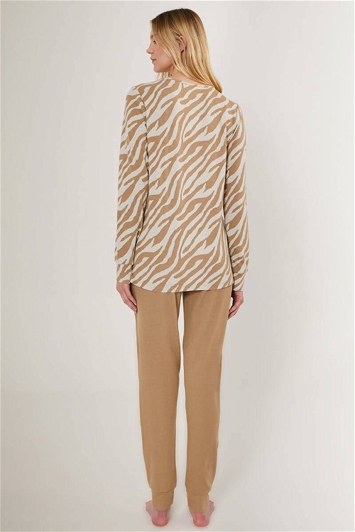 Pierre Cardin İnclined Kahverengi Kadın Uzun Kol Pijama Takım