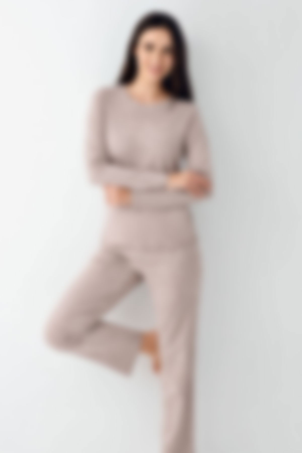 Pierre Cardin - Pierre Cardin Kadın Kahverengi Pijama Takımı