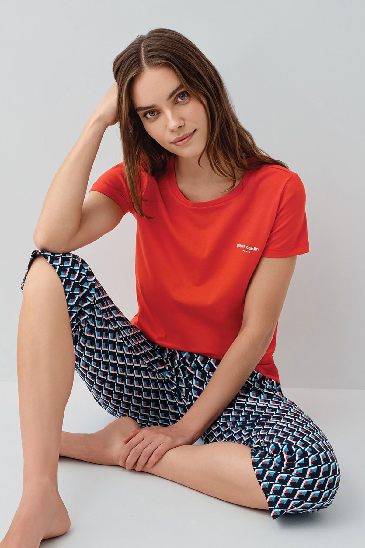 Pierre Cardin - Pierre Cardin Kadın Kırmızı Kapri Takım