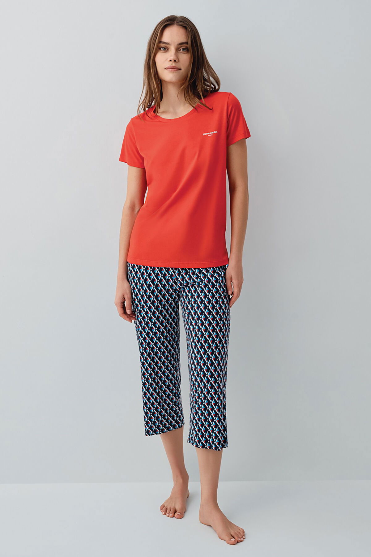 Pierre Cardin - Pierre Cardin Kadın Kırmızı Kapri Takım (1)