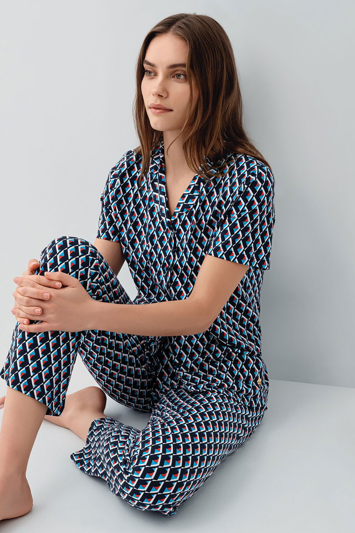 Pierre Cardin - Pierre Cardin Kadın Lacivert Gömlek Pijama