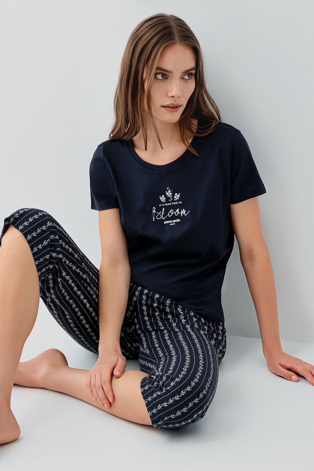 Pierre Cardin - Pierre Cardin Kadın Lacivert Kapri Takım