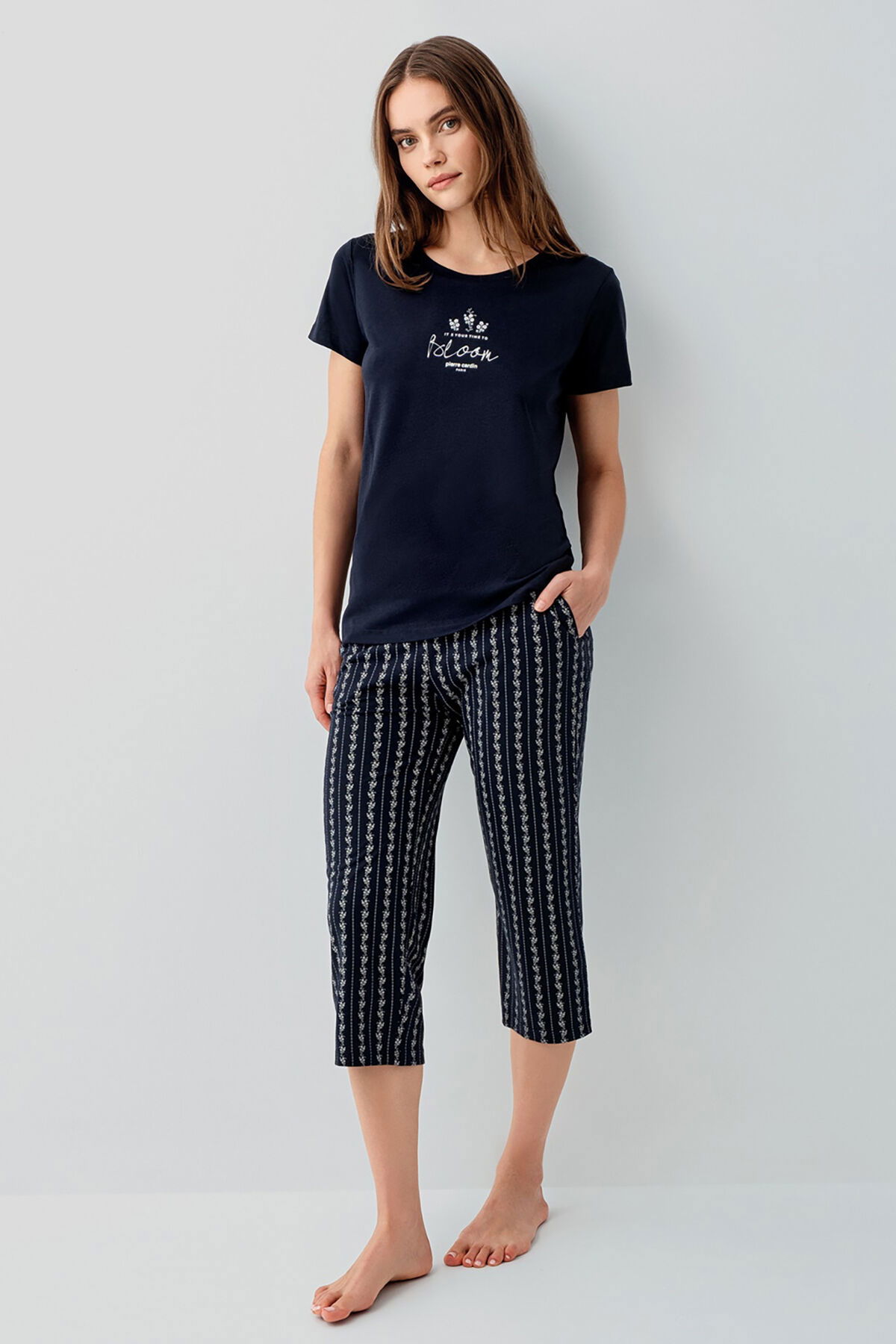 Pierre Cardin - Pierre Cardin Kadın Lacivert Kapri Takım (1)