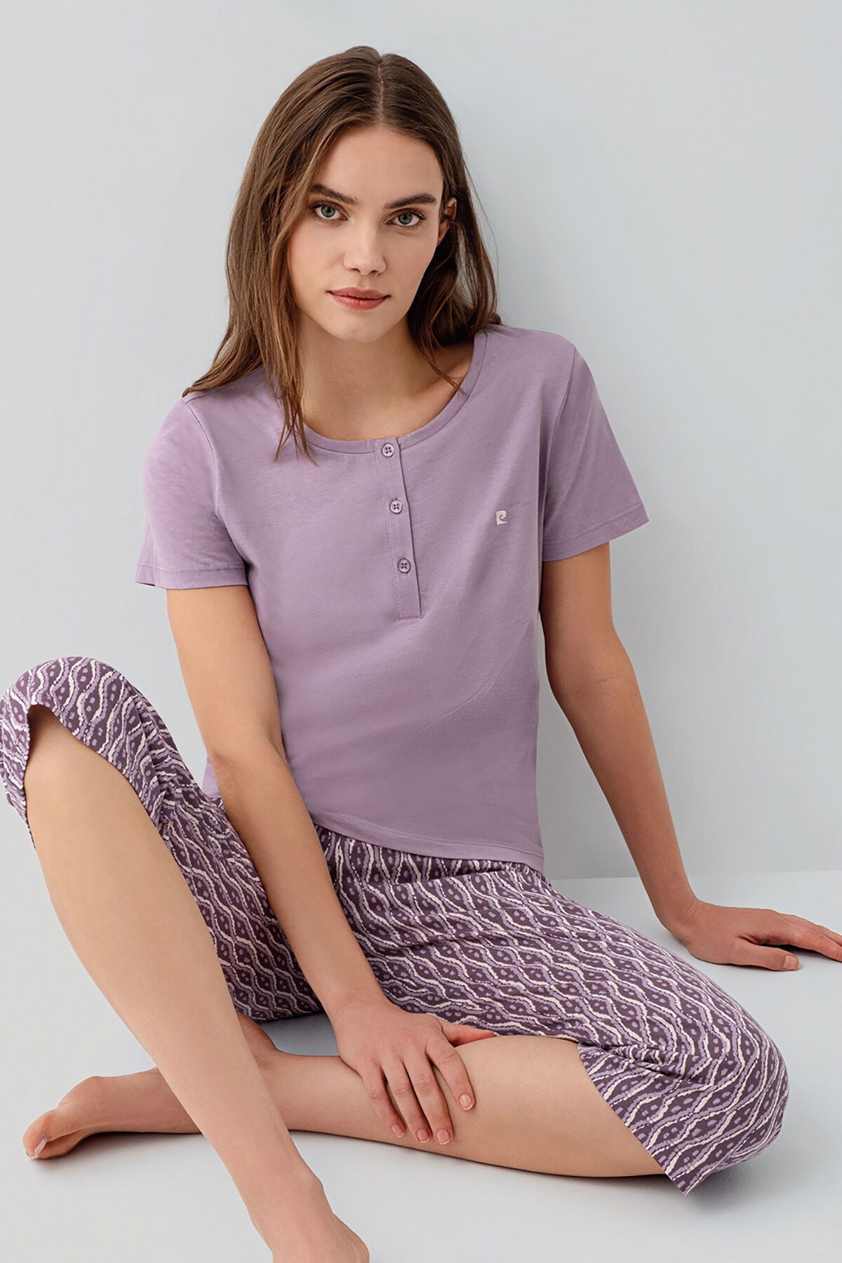 Pierre Cardin - Pierre Cardin Kadın Mor Kapri Takım