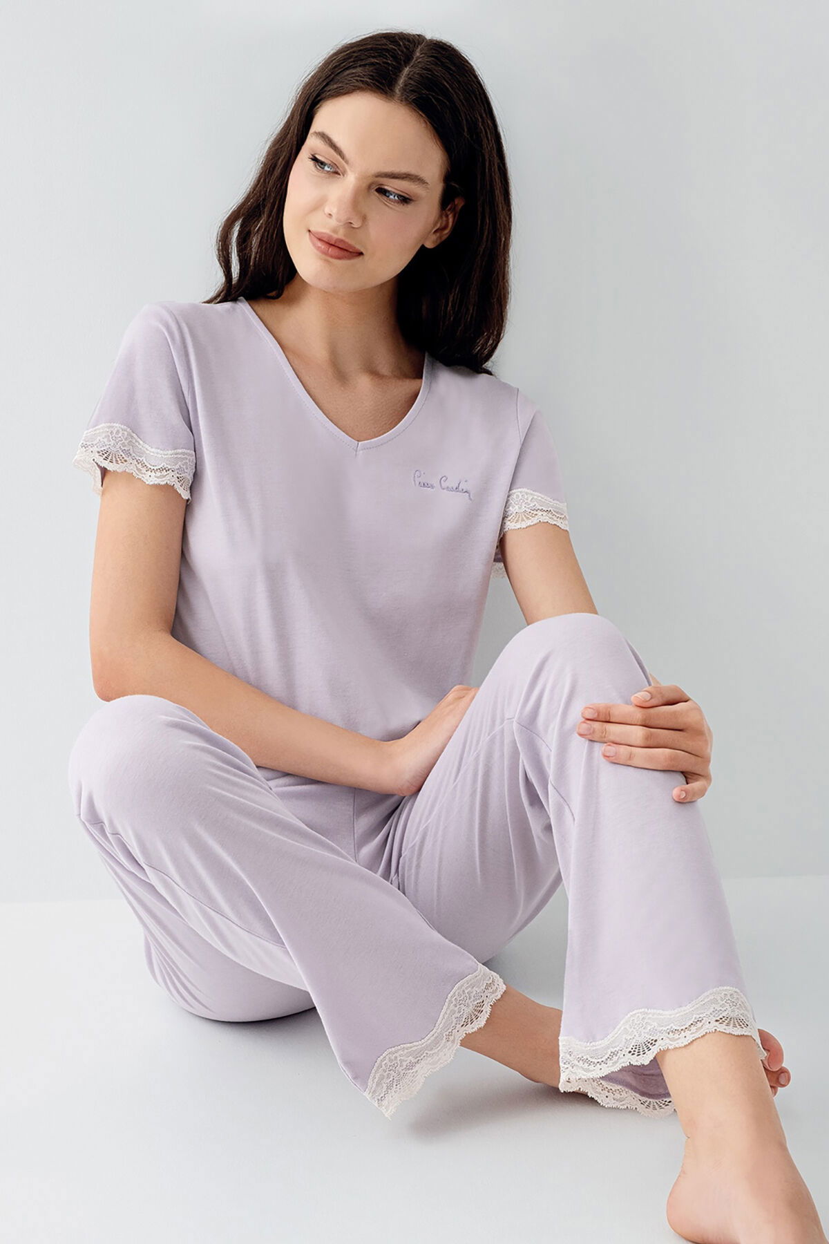 Pierre Cardin - Pierre Cardin Kadın Mor Pijama Takımı