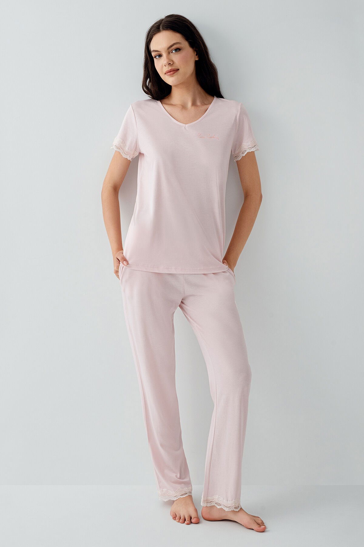 Pierre Cardin - Pierre Cardin Kadın Pembe Pijama Takımı (1)